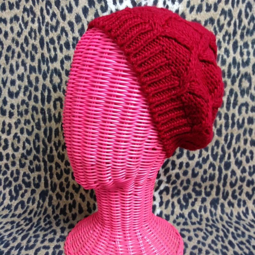 FREE w/ purchase Red Knit Slouch Beanie Hat
